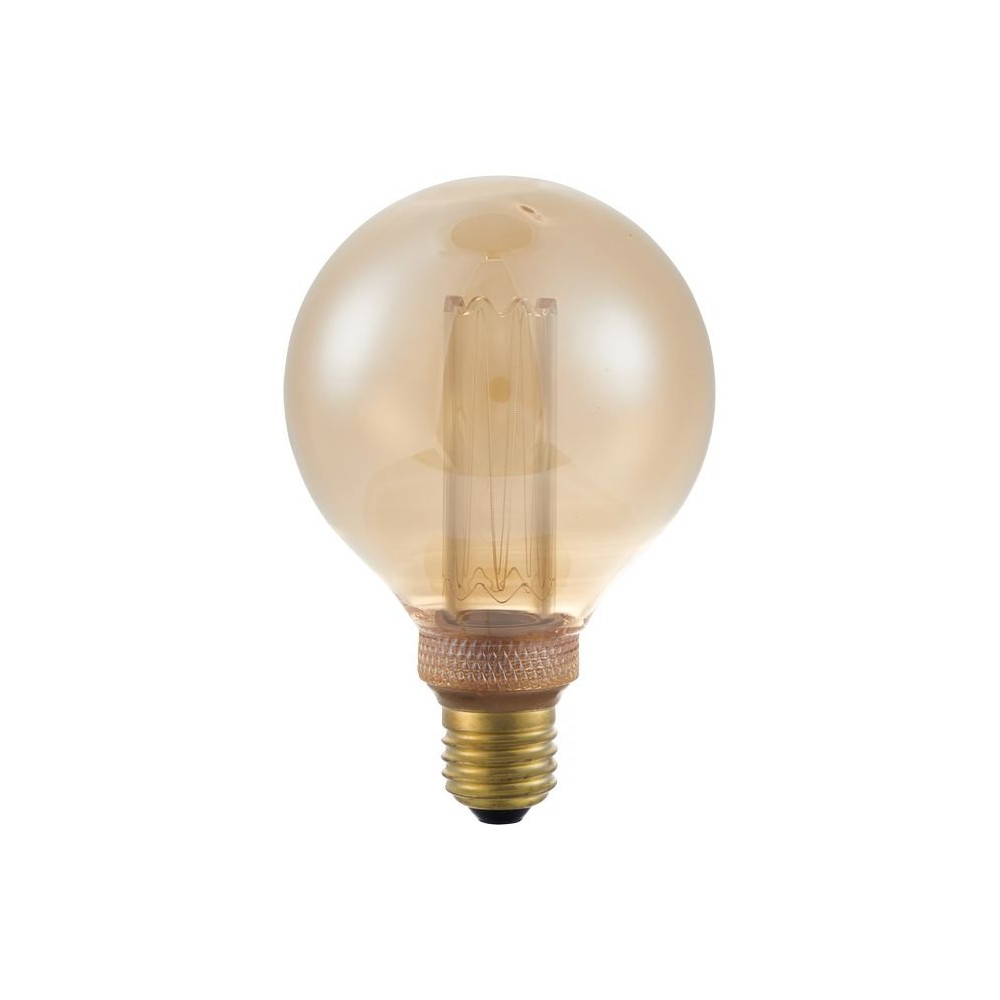 E27 3,5W dimbar LED vintagepære - G95 Globe, 1800K, gullglass, 100lm - Dimbar : Dimbar, Kulør : Ekstra varm