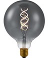 E27 5W dimbar LED-pære - G125, Double Helix filament, røykfarget glass, 2200K