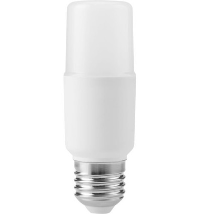 E27 5W LED Stick-pære, 95-265V - 10,8cm, 640lm, opalglass, AC/DC