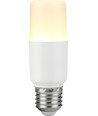 E27 5W LED Stick-pære, 95-265V - 10,8cm, 640lm, opalglass, AC/DC