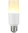 E27 9W LED Stick-pære, 95-265V - 12,5cm, 1180lm, 3000K, opalt glass