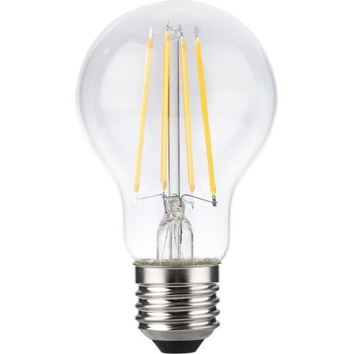 E27 8,5W dimbar LED-pære - A60, filament, klart glass, 1000lm, 2700K