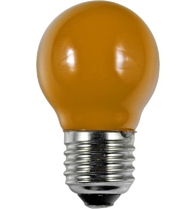 E27 1W LED kronepære - G45, Oransje, Party Colour Premium