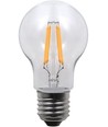 E27 3,5W LED filamentpære - A55, 320lm, knusesikker polykarbonat, klar, varmhvit