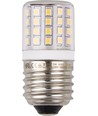 E27 3W LED rørpære - 6cm, 400lm, klart glass, 3000K, AC/DC