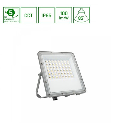 50W NOCTIS MAX CCT lyskaster - IP65, 3 lysfarger, grå, utendørs