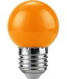 E27 1W LED kronepære - G45, oransje, partylyspære