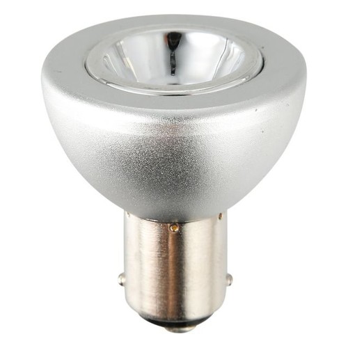 BA15d 5W LED-spot, 12V - R37, 285lm, 35°, dimbar, sølv, 2700K