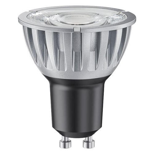 GU10 6,5W LED-pære dimbar - 10 grader, 510lm, sølv, 3000K