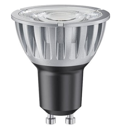 GU10 6,5W LED-pære dimbar - 10 grader, 510lm, sølv, 3000K