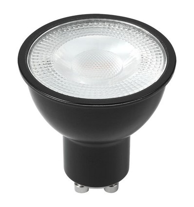 GU10 5W dimbar LED-pære - 470lm, 2700K, 35°, sort, MR16 størrelse