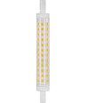 R7S 118mm / 9W LED-pære - 830lm, 3000K, klart glass, keramikk