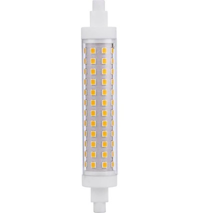 R7S 118mm / 10W dimbar LED-pære - 1000lm, 3000K, klart glass, keramisk sokkel