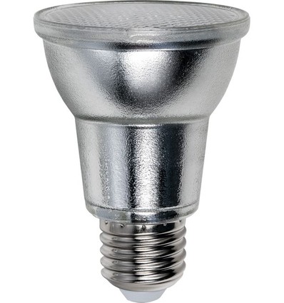 E27 5W dimbar PAR20 LED-pære - 380lm, 36°, IP65, glass, varmhvit