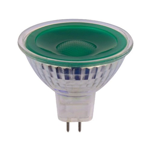 GU5.3 5W LED-pære, 12V - MR16, 38°, Grønn, glass
