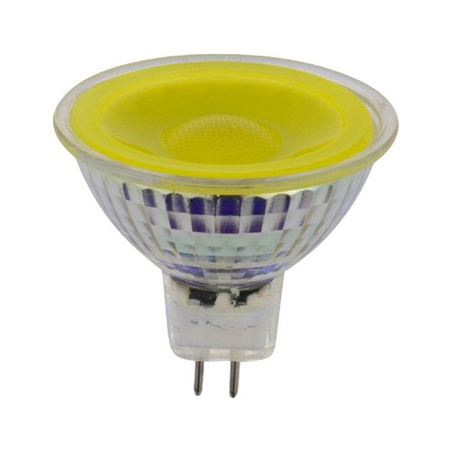 GU5.3 5W LED-pære, 12V - MR16, 38°, gul, glass
