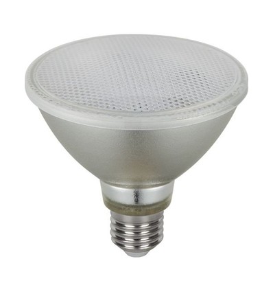 E27 10W dimbar PAR30 LED-pære - 700lm, 36°, IP65, glass, varmhvit