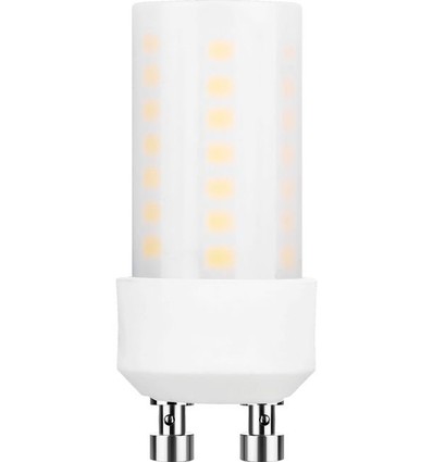 GU10 4W LED rørpære, 5,2cm - Dimbar, matt glass, 2700K