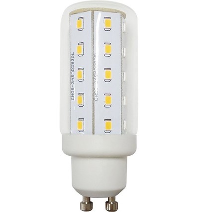 GU10 4W LED-pære, 8cm - 440lm, 4000K, glass, rørformet