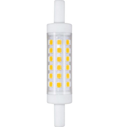 R7S 78mm / 5W LED-pære - 490lm, 3000K, klart glass, keramikk