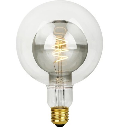 E27 5,5W LED Filament Double Globe G125 - 470lm, 2200K, dimbar, røykfarget glass