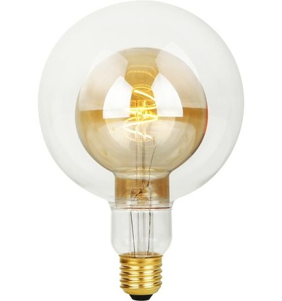 E27 4,9W LED Filament Double Globe G125 - 470lm, 2200K, dimbar, gullglass