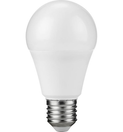 E27 9W LED-pære, 100-240V - A60, 900lm, 3000K, opalglass