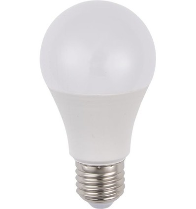 E27 9,5W LED-pære - A60, 900lm, 4000K, opalt glass, 100-240V AC/DC