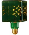 E27 4W dimbar LED-pære - Ice Cube C95, Metallic Grønn, Filament Flex, 2700K