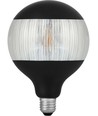 E27 4W dimbar LED-pære - G125, Laser Stripe, sort/sølv, 2500K, 120lm