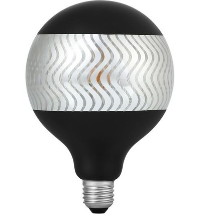 E27 4W dimbar LED globepære - G125, Laser Ripple, Black Silver, 2500K