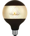 E27 4W dimbar LED globepære - G125, Laser Ripple, Black Silver, 2500K
