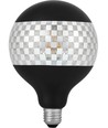E27 4W dimbar LED globepære - G125, Laser Blox, 120lm, 2500K, sort/sølv