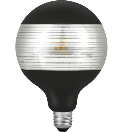 E27 4W dimbar LED globepære - G125, Laser Line, sort/sølv, 2500K, 120lm