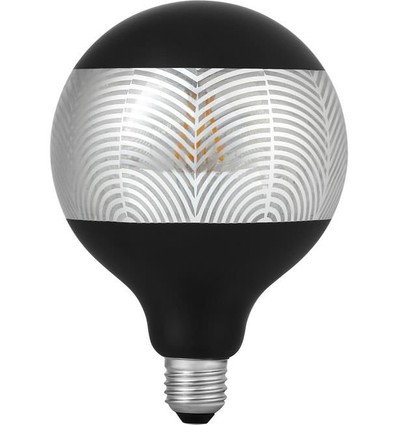 E27 4W dimbar LED-pære - G125, Laser Leaf, sort/sølv, 120lm, 2500K