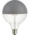 E27 6,5W dimbar LED kronepære - G125, Globe Top Mirror, grå, 2500K, filament