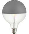 E27 6,5W dimbar LED kronepære - G125, Globe Top Mirror, grå, 2500K, filament