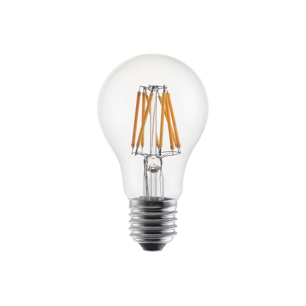 E27 6W DimToWarm LED filamentpære - A60, 600lm, dimbar, klart glass, 2200K-2700K - Dimbar : Dimbar, Kulør : Dim to warm