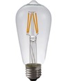 E27 4W dimbar LED Rustika-pære - ST58, filament, 2500K, klart glass