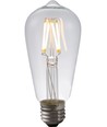 E27 4W dimbar LED Rustika-pære - ST58, filament, 2500K, klart glass
