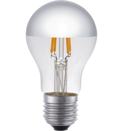 E27 4W dimbar LED kronepære, topforsølvet - A55, 250lm, 2500K