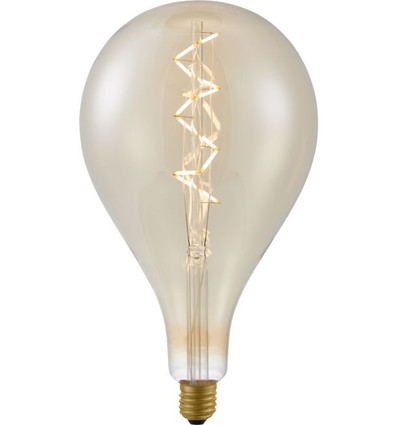 E27 6W dimbar XXL Filament LED-pære - A165, spiral, 2200K, gullglass