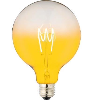 E27 4W dimbar LED-pære - G125, Flex Filament, Gul, 140lm