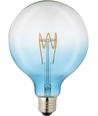 E27 4W dimbar LED-pære - G125, Flex Filament, Blå, 140lm