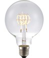 E27 4,5W dimbar LED-pære - G95, Filament Flex, 2200K, 190lm, klart glass