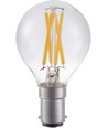 BA15d 4W dimbar LED kronepære - G45, filament, klart glass, 2700K