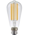 B22d 6,5W dimbar LED-pære - ST58 Rustika, filament, klart glass, 2700K
