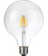 E27 6W dimbar LED filamentpære - G125, DimToWarm, 2000K-4500K, 660lm, klart glass