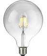 E27 6W dimbar LED filamentpære - G125, DimToWarm, 2000K-4500K, 660lm, klart glass