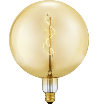 E27 5W Slim Flex Filament G200 Globe - 470lm, 2200K, dimbar, gullfarget glass